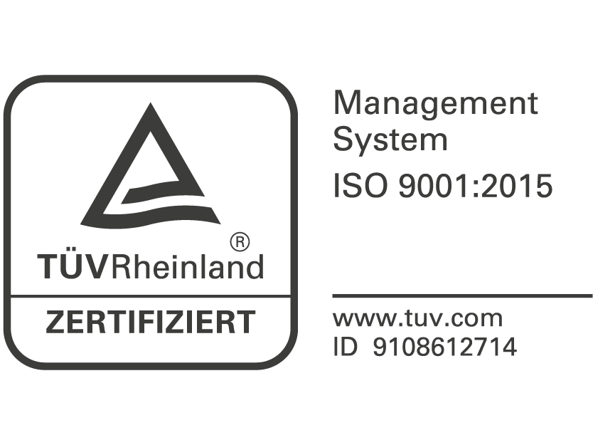Zertifiziertes
Qualitätsmanagementsystem
ISO 9001:2015